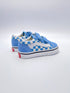 Vans old skool V theory checkerboard blauw wit